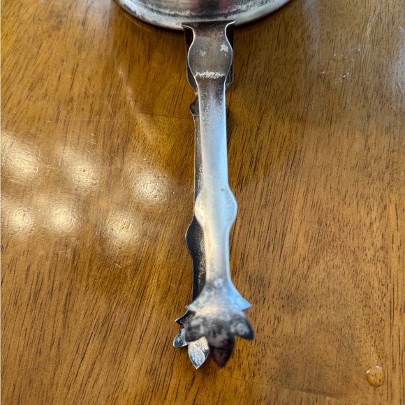 Vintage Silverplate Ice Bucket w/ Glass Liner & Tongs • Mid Century Barware - Picture 9 of 10